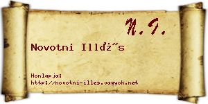 Novotni Illés névjegykártya